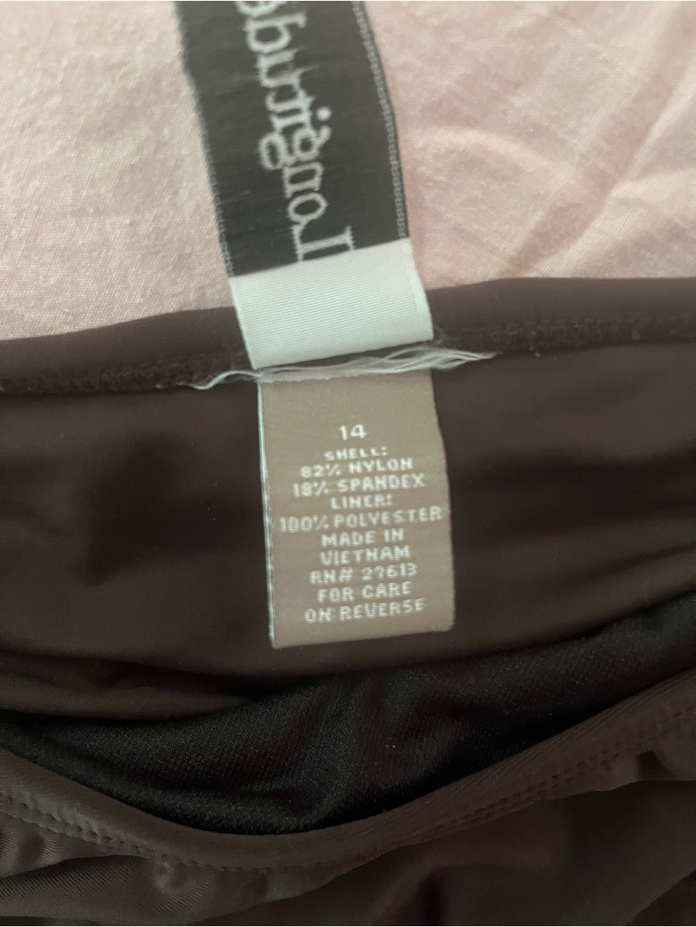Longitude Chocolate Brown Swim Bottom with Logo Tag